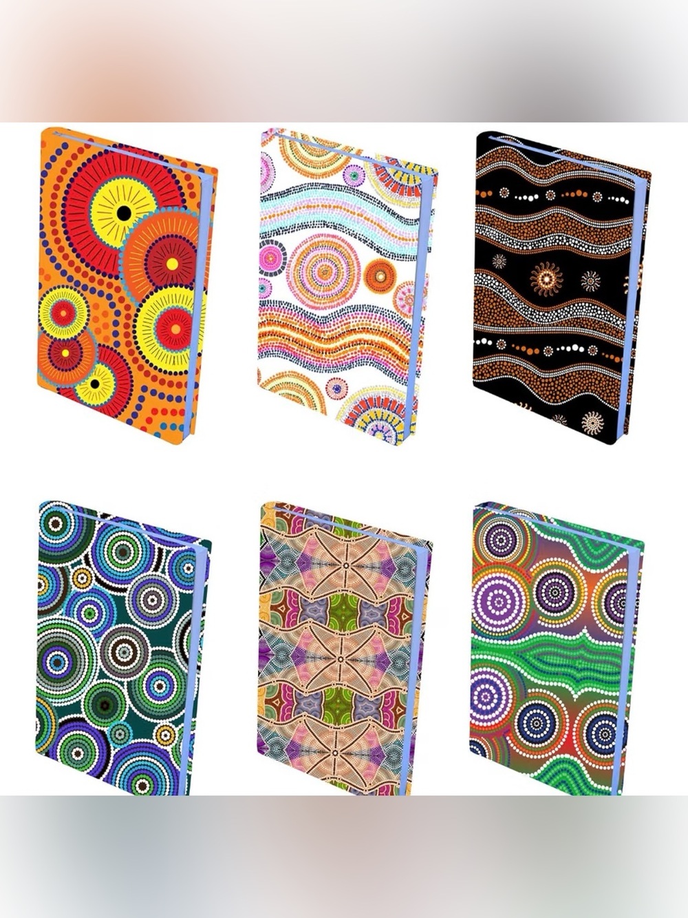 Book Covers for hardcover books- Vibrant Multicolor set of 6